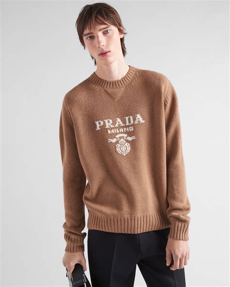 prada 11vs|Camel Brown Wool and cashmere sweater .